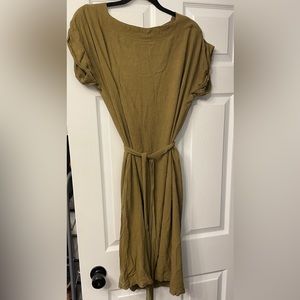 Olive linen dress